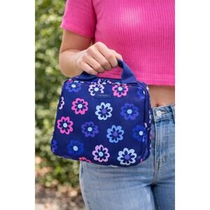Vera Bradley Lunch Bag Tote Floral Navy Pink Blue Insulated Cooler School Work